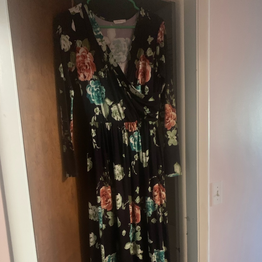 COPY - Floral maternity dress floor-length